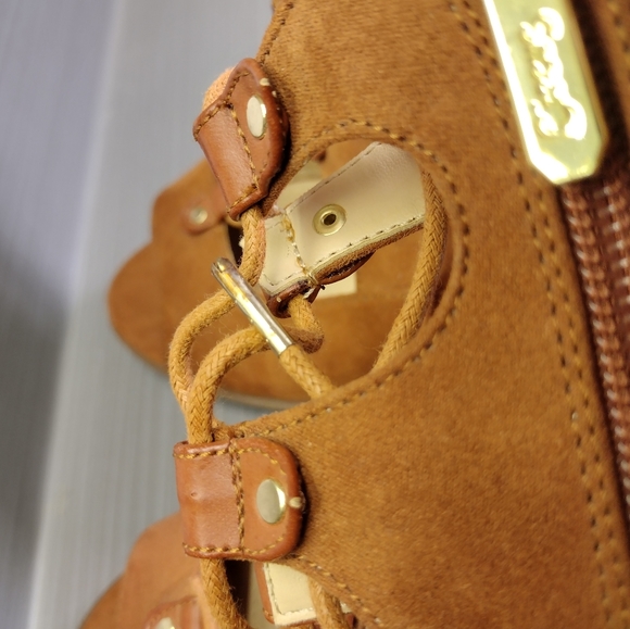 Circus by Sam Edelman "Kiera" Pre-owned Faux Suede Block Heel Lace Up w/Zip Side - Picture 11 of 13